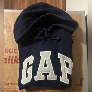 GAP Dark Blue Hoodie with Grey Logo